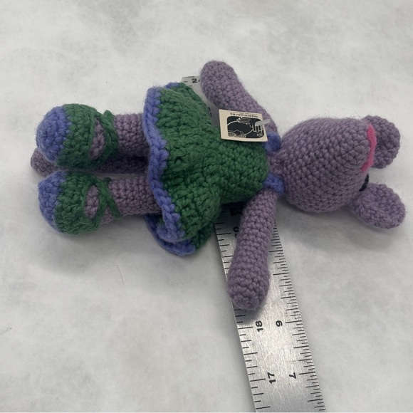 Handcrafted Purple and Green Mouse Toy - Picture 5 of 5